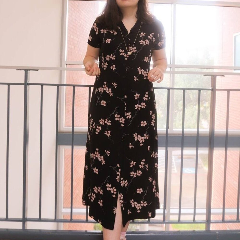Vintage Dué per Dué Cherry Blossom Button-up Dress
